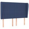 vidaXL voodipeats servadega, sinine, 147x23x118/128 cm, kangas