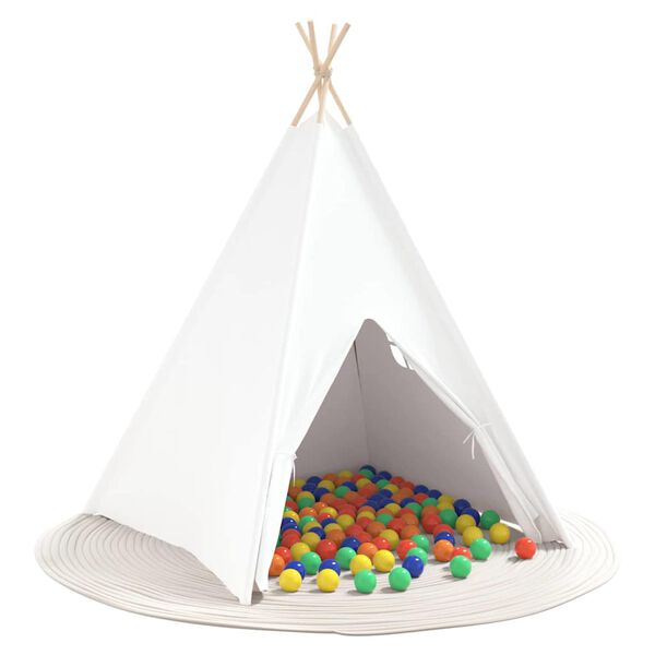 vidaXL Teepee telk Valge 120 x 120 x 150 cm Kangas ja Plastik