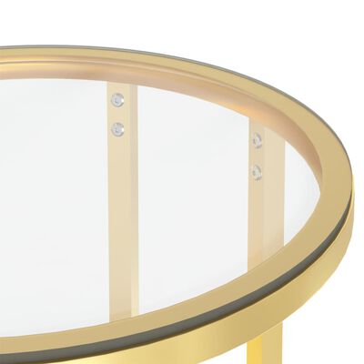 vidaXL lisalaud, kuldne ja läbipaistev, 45 cm, karastatud klaas