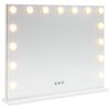 vidaXL LED Vannitoa Peegel Valge 58 x 10 x 47 cm Klaas ja teras