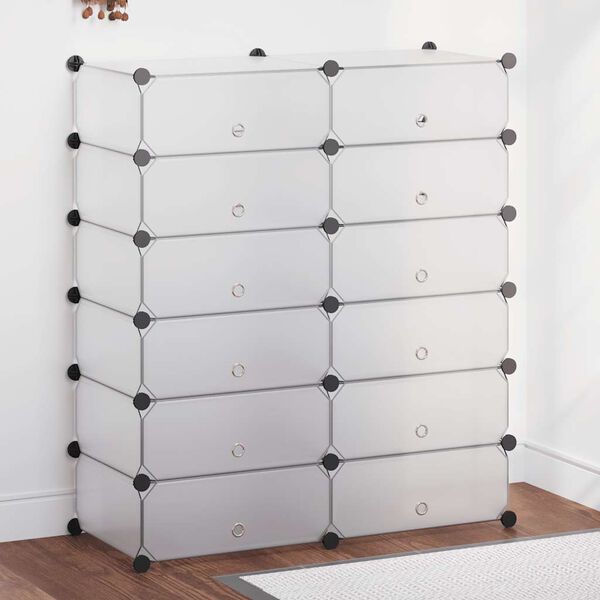 vidaXL 12 riiuliga kingakapp, valge