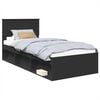 vidaXL Voodi raam peaga Must 90 x 200 cm Tehispuit