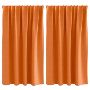 vidaXL Kardinad r&otilde;ngastega 2 pcs Erk Oranž 140 x 140 cm Pol&uuml;ester