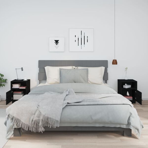 vidaXL öökapid, 2 tk, must 40 x 34 x 55 cm, männipuit