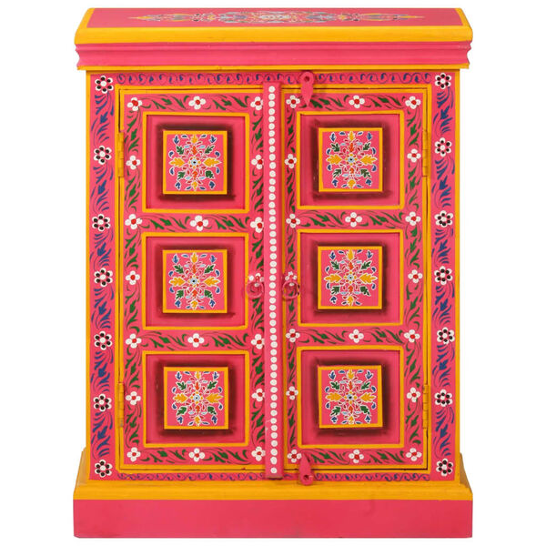 vidaXL kummutkapp, mangopuidust, roosa, käsitsi maalitud