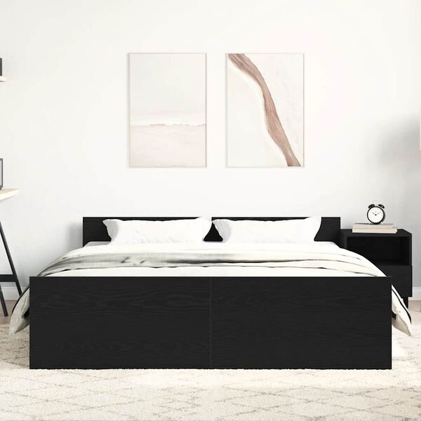 vidaXL voodiraam ilma madratsita, must tamm 160x200 cm ehituspuit