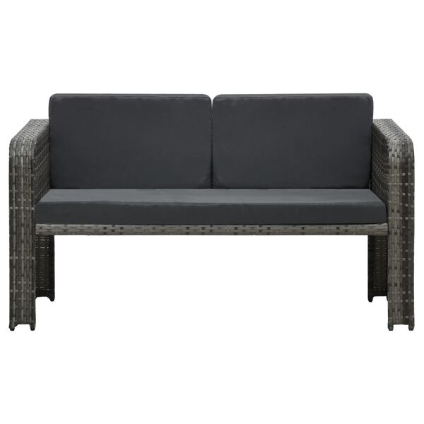 vidaXL 4-osaline aiamööbli komplekt patjadega, antratsiit, polürotang