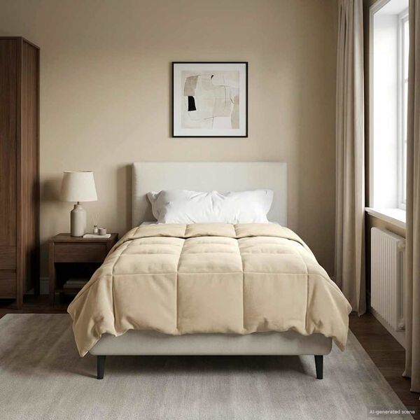 vidaXL Talve tek Rapistatud cream 155 x 200 cm Mikrokiud