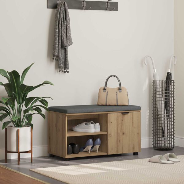 vidaXL Hallipink padjaga &Uuml;ksv&auml;rviline K&auml;sit&ouml;&ouml;puu 80 x 38 x 46 cm