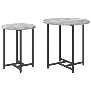 vidaXL Abilaudade komplekt 2 tk Hall Sonoma ja must 50 x 50 x 50 cm
