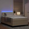 vidaXL LED Box Spring Voodi peaga Helehall ja valge 120 x 190 cm