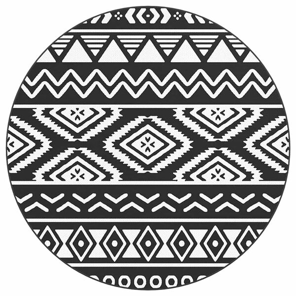 vidaXL õuevaip, ARAKIL must, Ø200 cm, PP