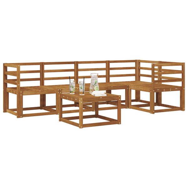 vidaXL V&auml;li diivanikomplekt padjaga 6 pcs Looduslik ja Hele Hall