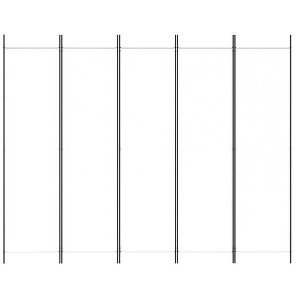 vidaXL 5 paneeliga ruumijagaja, valge, 250 x 200 cm, kangas