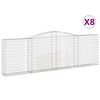 vidaXL kaarekujulised gabioonkorvid 8 tk, 400x30x120/140 cm, raud