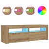vidaXL &ouml;&ouml;kapid 2 tk LED-idega K&auml;sit&ouml;&ouml;line tamm 60x35x40 cm