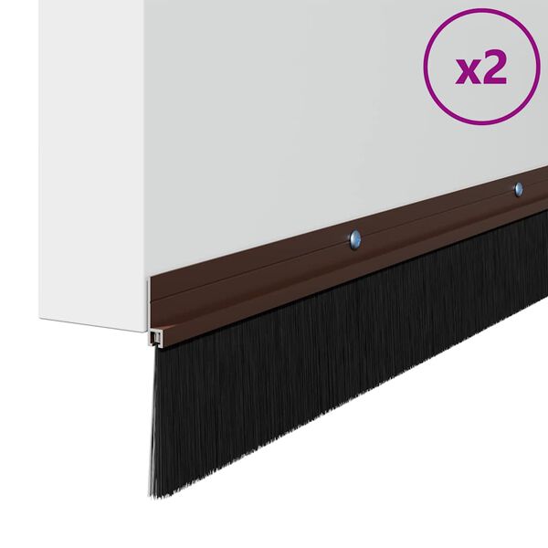 vidaXL Kruvitavad ukselöökide tihendid 2 pcs Pruun 100 cm