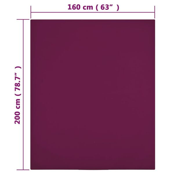 vidaXL kummiga voodilinad, 2 tk, bordoopunane, 160x200 cm, puuvill