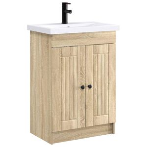 vidaXL Vannitoa m&ouml;&ouml;bleset Sonoma tamm 78,5 x 37,5 x 81 cm Tehispuit