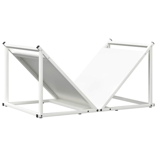 vidaXL küttepuude rest, valge, 70x43x34,5 cm, külmvaltsitud teras