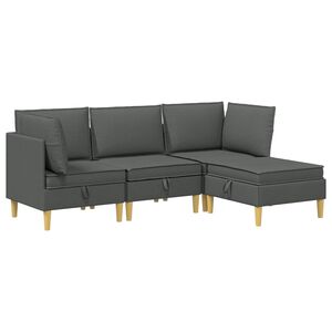 vidaXL Modulaarne diivanisari koos ladustamisega 4 pcs Tumehall kangas