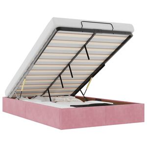 vidaXL Ottomani voodiraam ilma madratsita, roosa, 120x190 cm, samet