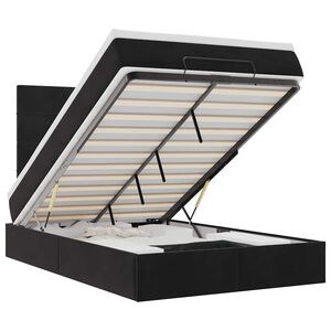 vidaXL Ottomani voodiraam madratsitega, must, 120x190 cm, samet