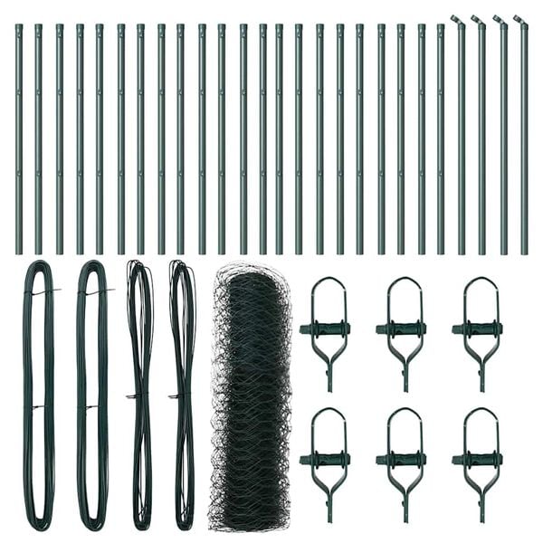 vidaXL Aiapost Roheline 50 x 0,5 m (36 mm mesh) Terased ja PVC