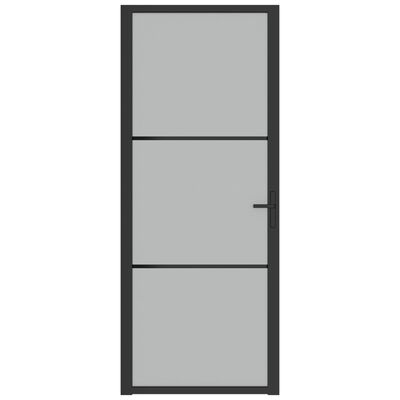 vidaXL siseuks, 83 x 201,5 cm, must, matt klaas ja alumiinium