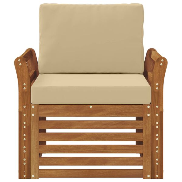 vidaXL V&auml;li diivanikomplekt Tugev akaatsiapuit ja pol&uuml;ester Neutraalne