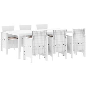 vidaXL Aia s&ouml;&ouml;gilaudade komplekt 7 pcs Valge Polt rattan