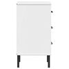 vidaXL öökapp, metalljalgadega, valge, männipuit, "OSLO"