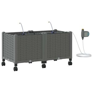 vidaXL Aiakonteiner Kastmise ja Ratastega 2 tk Helehall PP