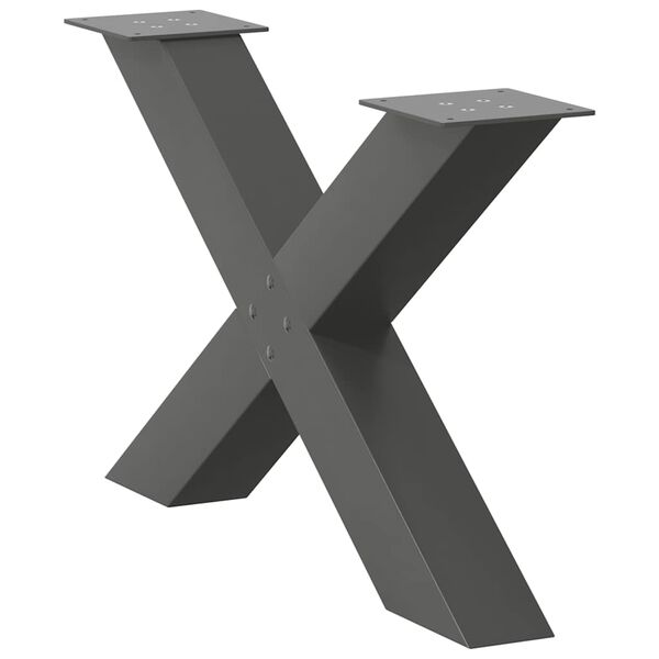 vidaXL kohvilaua jalad, X-kujulised, 2 tk, antratsiithall, 70 x (42&ndash;43) cm, teras