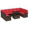 vidaXL Aia Diivanikomplekt padjaga padjaga 10 pcs Pruun Pol&uuml; Rattan