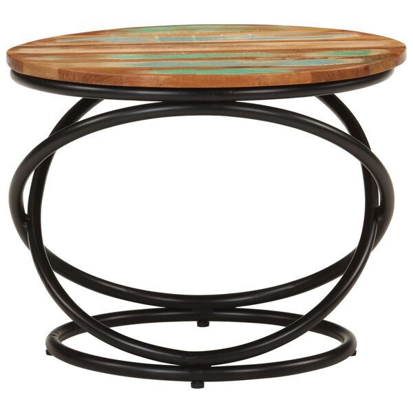 vidaXL kohvilaud, &Oslash;50 x 40 cm, taastatud puit ja teras