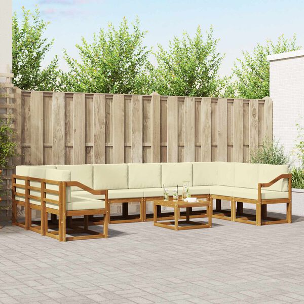 vidaXL V&auml;li diivanikomplekt padjaga 11 pcs Looduslik ja kreem