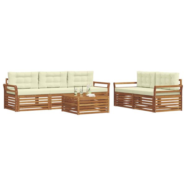 vidaXL V&auml;li diivanikomplekt padjaga 6 pcs Looduslik ja kreem