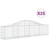 vidaXL kaarekujulised gabioonkorvid 25 tk, 200x30x40/60 cm, raud