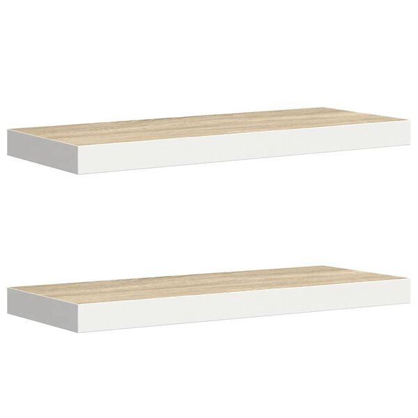 vidaXL seinariiulid, 2 tk, tamm ja valge, 60 x 23,5 x 3,8 cm MDF