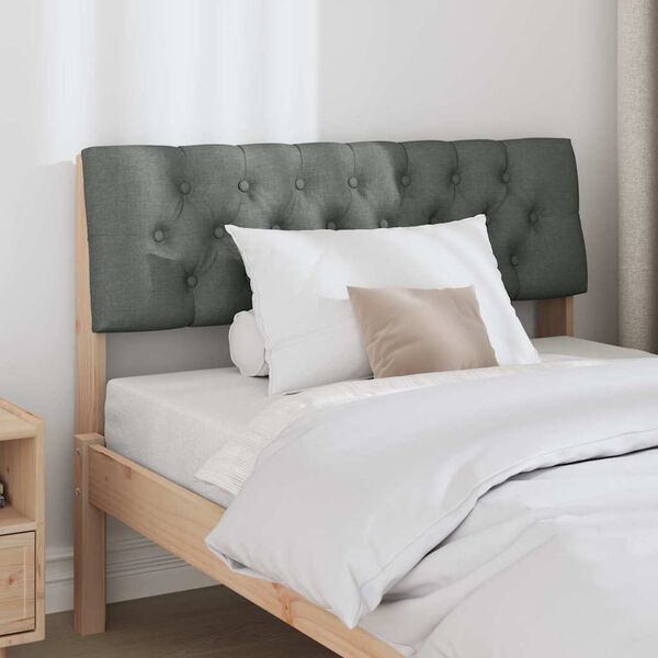 vidaXL Polsterdatud voodiots Tumehall 100 cm Tahke m&auml;nd