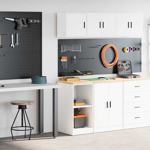 vidaXL garaažikapid 2 tk, valge, tehispuit