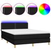 vidaXL kontinentaalvoodi madrats ja LED, must, 140x190 cm, kangas
