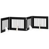 vidaXL Kokkupandav koerte v&auml;rav statiividega 4 pcs Must tamm 321 cm