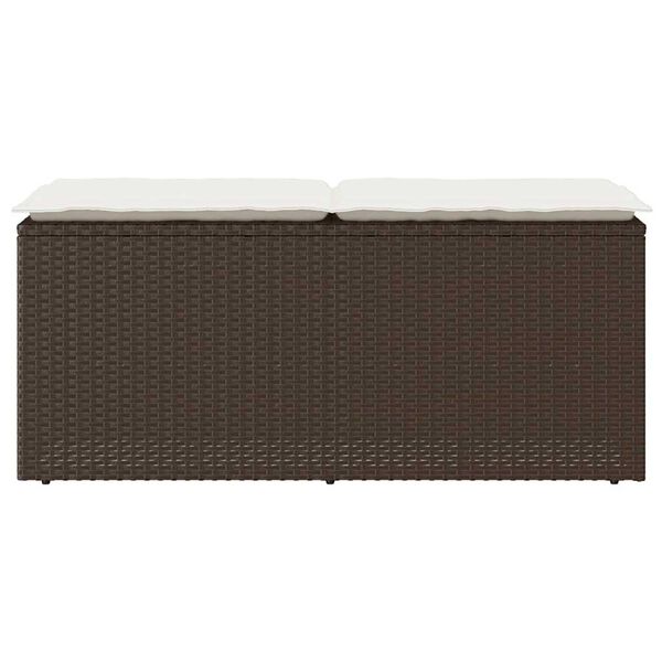 vidaXL aiapink istmepadjaga, pruun, 110x40x44 cm, polürotang