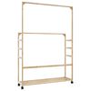 vidaXL riidenagi riiulite ja ratastega 90x35x155 cm bambusest