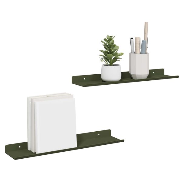 vidaXL Ujuv riiul 2 pcs K&uuml;pset roheline 40 x 9 x 2,5 cm Teras