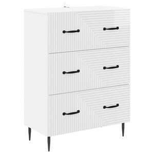 vidaXL Sahtlib&uuml;roo K&otilde;rgl&auml;ikega valge 66 x 34,5 x 89,5 cm Tehispuit