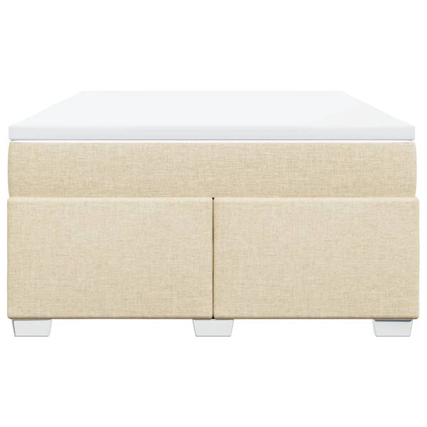 vidaXL kontinentaalvoodi madratsiga, kreemjas, 140x200 cm, kangas