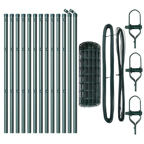 vidaXL Aed koos postiga Roheline 0,4 x 25 m Terased ja PVC